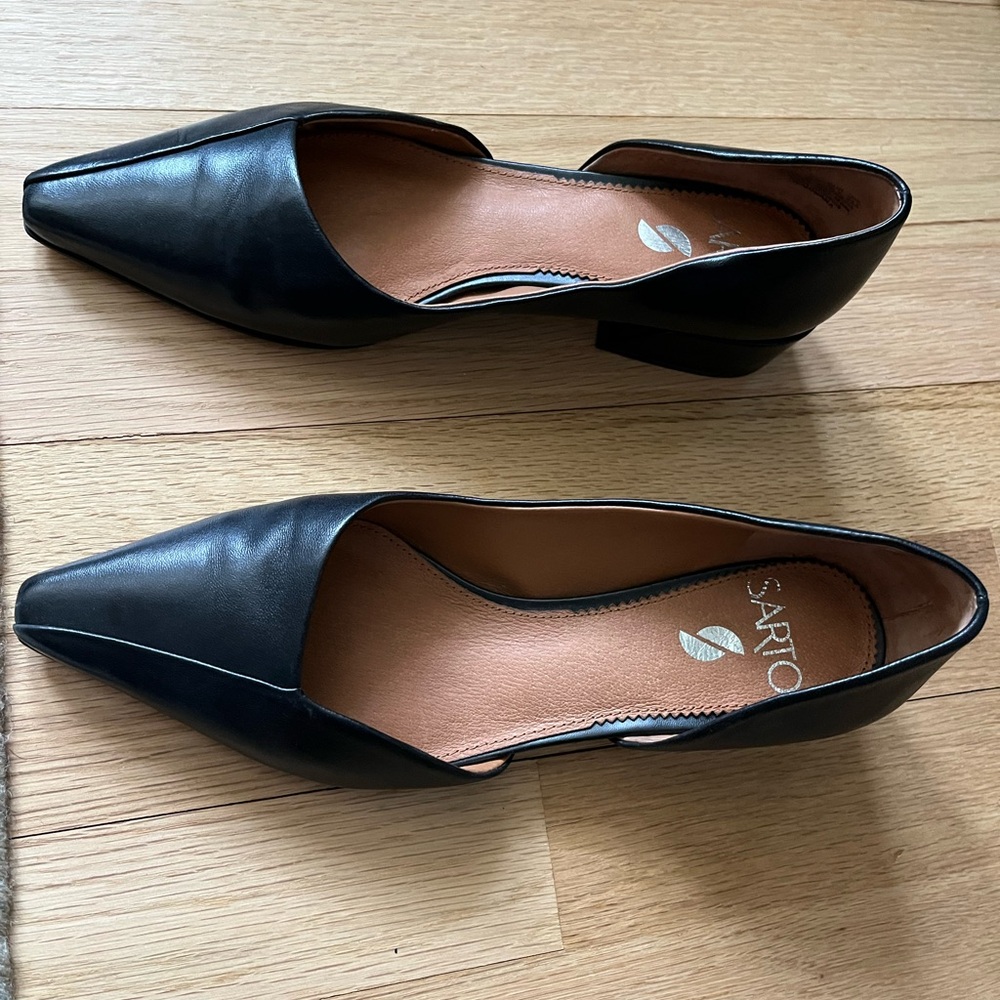 Heeled Flat Leather Shoes